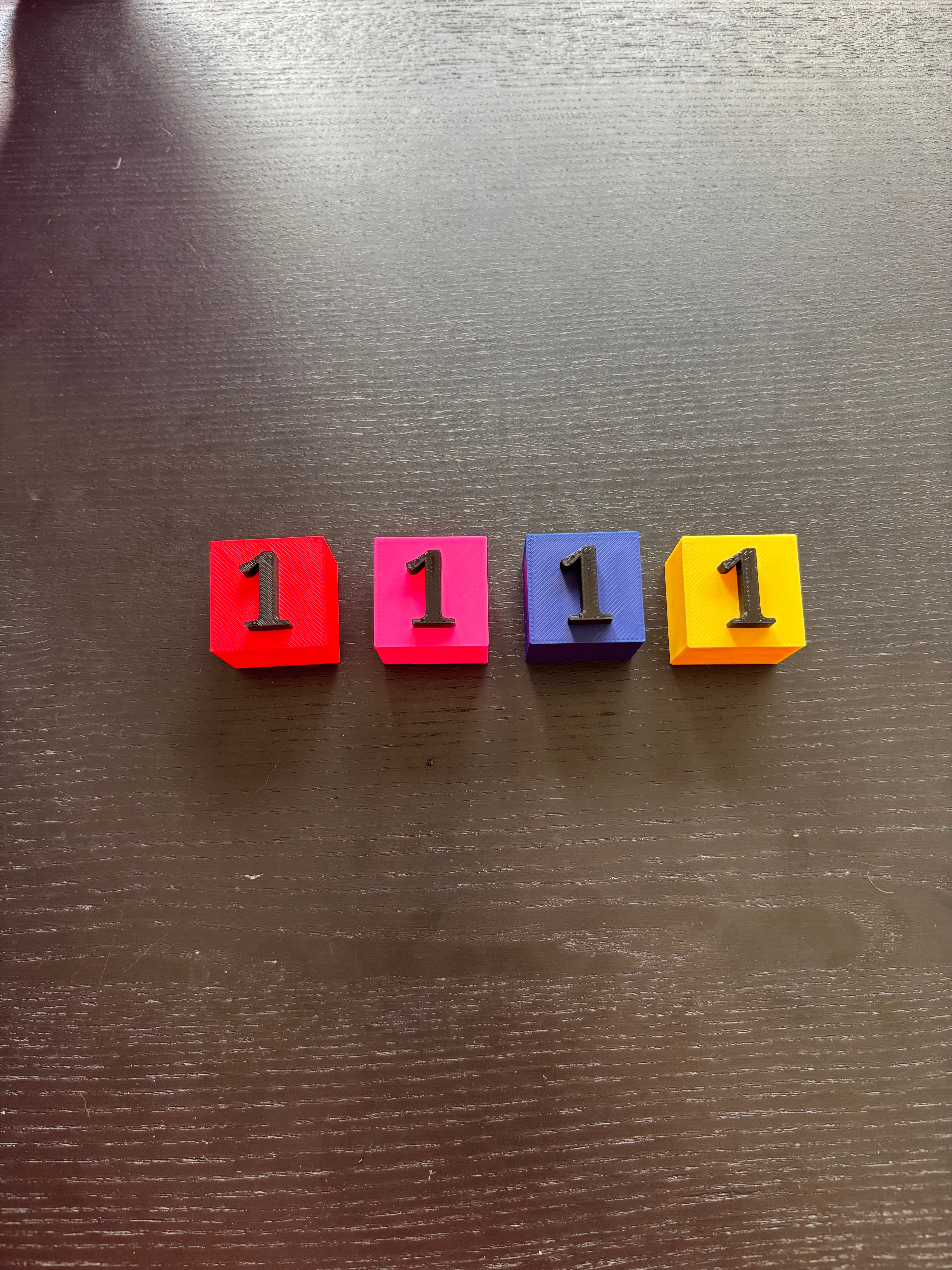 3D geprinte cijferblokken (0-9)